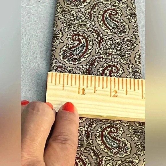 Carson Pirie Scott Vintage Silk Tie Paisley print- neutral colors - Picture 5 of 6